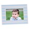 Contemporary Home Living 4" X 6" Blue And White Rectangular Striped Aluminum Photo Frame